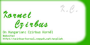 kornel czirbus business card