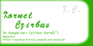 kornel czirbus business card